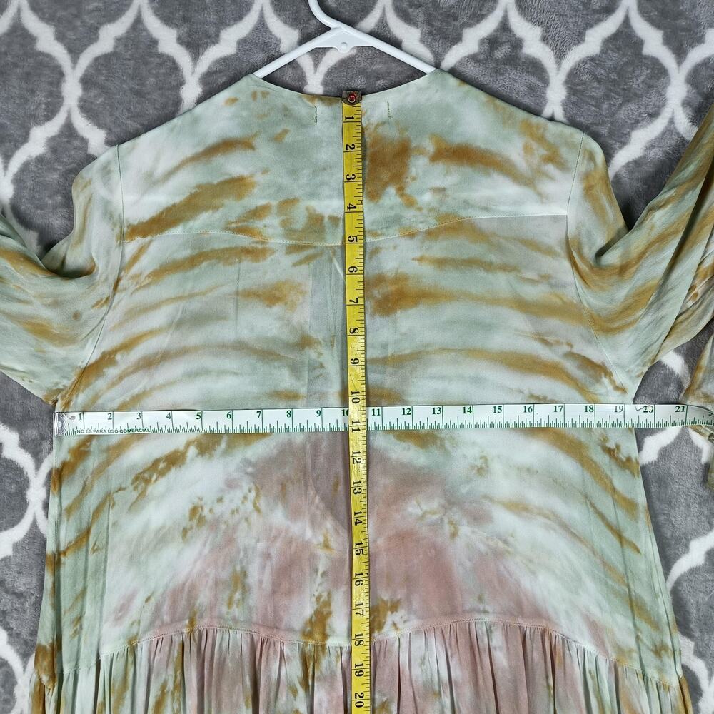 Young Fabulous & Broke Dress Medium Tie Dye Semi Sheer Boho Bell Sleeve - Picture 3 of 7
